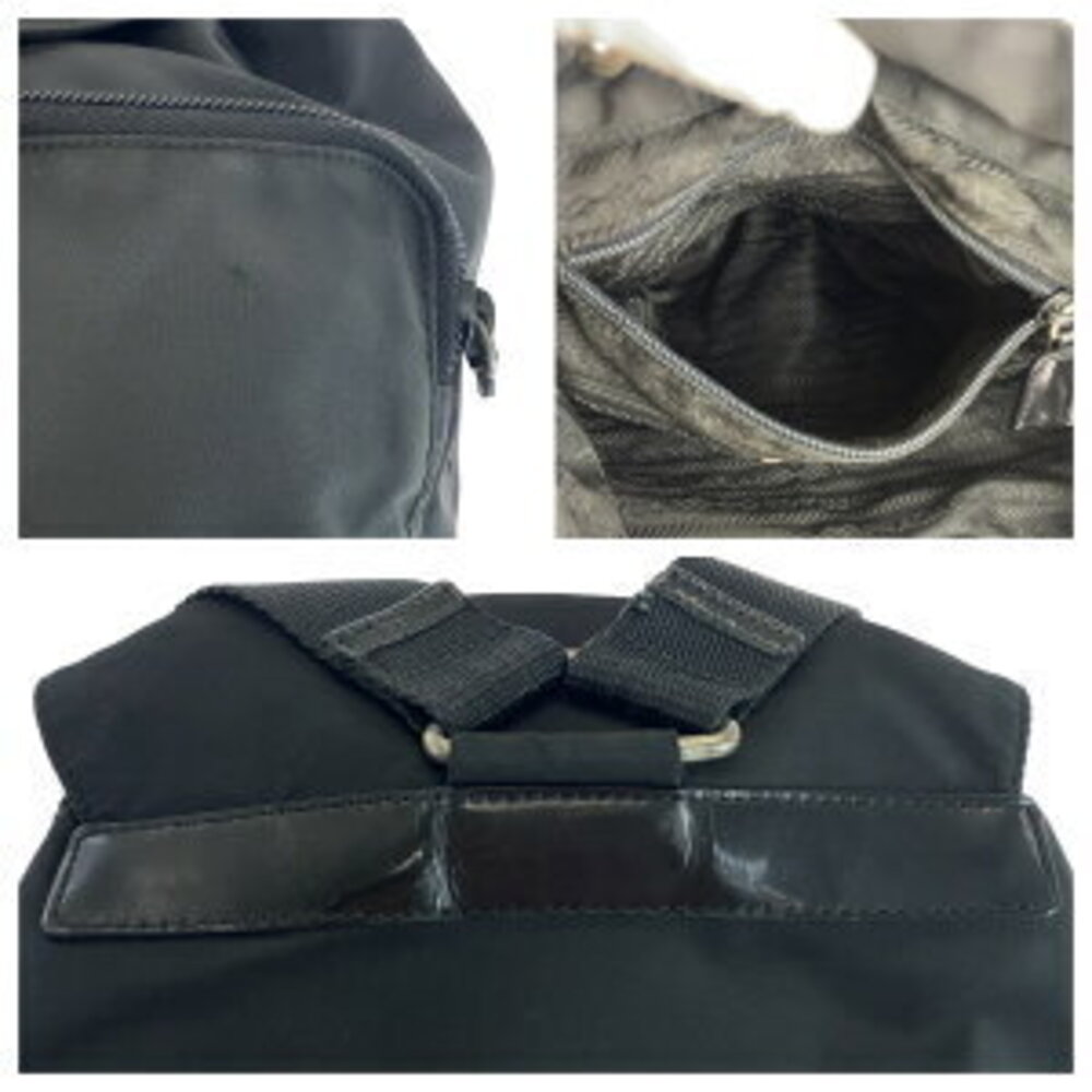 Prada logo backpack black plate triangular Nylon Tessuto - Picture 6 of 10